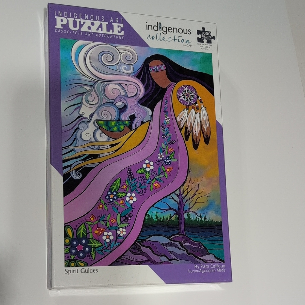 Indigenous Art Puzzle - Spirit Guides - Purple and Multicolor